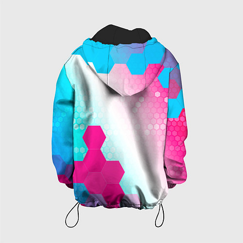 Детская куртка Minecraft neon gradient style вертикально / 3D-Черный – фото 2