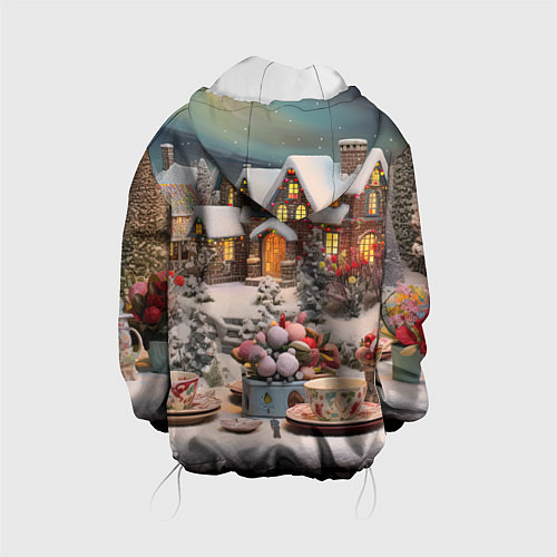 Детская куртка Объемные новогодние домики / 3D-Белый – фото 2