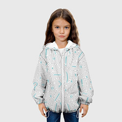 Куртка с капюшоном детская Паттерн филолога, цвет: 3D-белый — фото 2