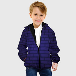 Куртка с капюшоном детская Фиолетовая кирпичная стена, цвет: 3D-черный — фото 2