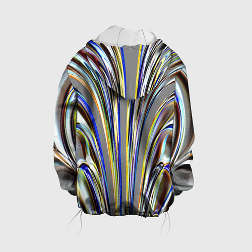 Детская куртка Струйчатый перламутровый узор / 3D-Белый – фото 2