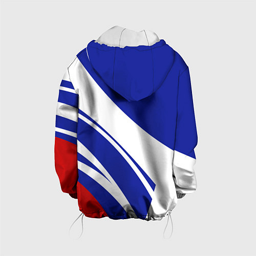 Детская куртка Герб России на абстрактных полосах / 3D-Белый – фото 2