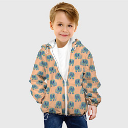 Куртка с капюшоном детская Слоники в звездах, цвет: 3D-белый — фото 2