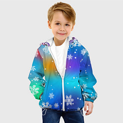 Куртка с капюшоном детская Снегопад на Новый год, цвет: 3D-белый — фото 2