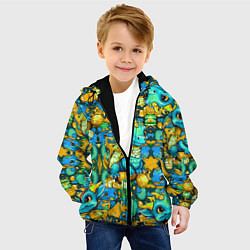 Куртка с капюшоном детская Милые новогодние дракончики, цвет: 3D-черный — фото 2