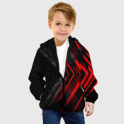 Куртка с капюшоном детская Японский стиль и стрелки, цвет: 3D-черный — фото 2