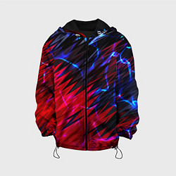 Куртка с капюшоном детская Вибро волны, цвет: 3D-черный