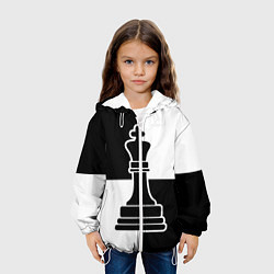 Куртка с капюшоном детская Шахматы - ферзь, цвет: 3D-белый — фото 2