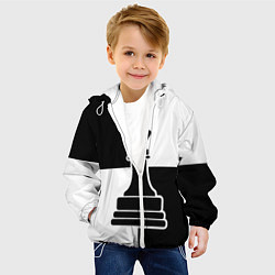 Куртка с капюшоном детская Шахматы - ферзь, цвет: 3D-белый — фото 2