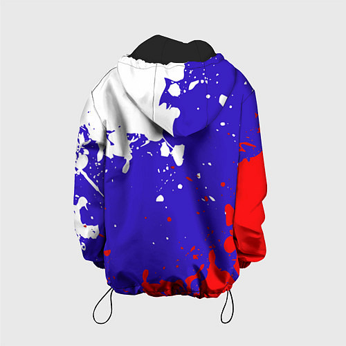 Детская куртка Российский герб на триколоре / 3D-Черный – фото 2
