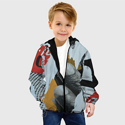 Куртка с капюшоном детская Бунтарский хаос, цвет: 3D-черный — фото 2