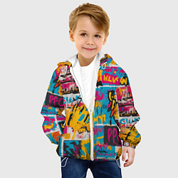 Куртка с капюшоном детская В стиле поп арт, цвет: 3D-белый — фото 2