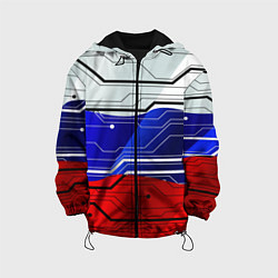 Куртка с капюшоном детская Символика: русский хакер, цвет: 3D-черный