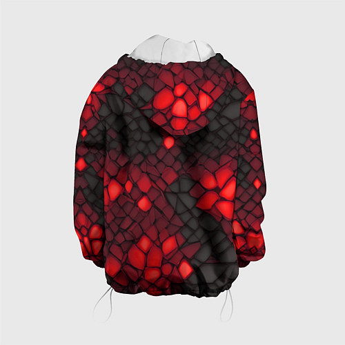 Детская куртка Красный трескающийся камень / 3D-Белый – фото 2