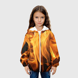 Куртка с капюшоном детская Языки пламень, цвет: 3D-белый — фото 2