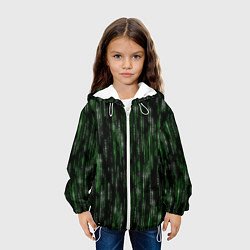 Куртка с капюшоном детская Матричный паттерн, цвет: 3D-белый — фото 2
