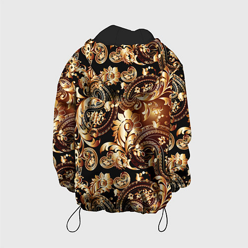 Детская куртка Пейсли золотые узоры / 3D-Черный – фото 2