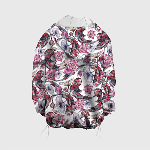 Детская куртка Карпы кои и лилии / 3D-Белый – фото 2