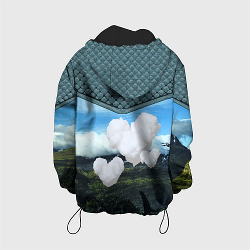 Детская куртка Облачные сердца / 3D-Черный – фото 2