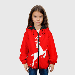 Куртка с капюшоном детская Рождественский олень Red and white, цвет: 3D-черный — фото 2