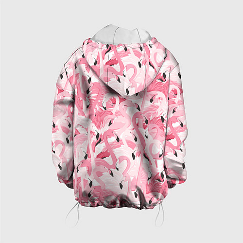 Детская куртка Стая розовых фламинго / 3D-Белый – фото 2
