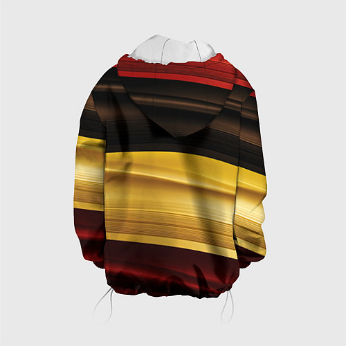 Детская куртка Черный красный желтый цвет абстракции / 3D-Белый – фото 2