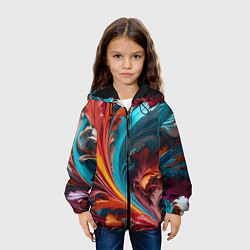 Куртка с капюшоном детская Красивый яркий узорчик, цвет: 3D-черный — фото 2
