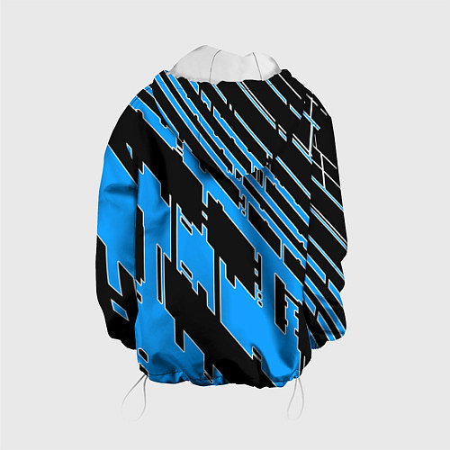 Детская куртка Синие линии на чёрном фоне / 3D-Белый – фото 2