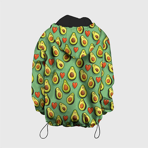 Детская куртка Авокадо и сердечки / 3D-Черный – фото 2