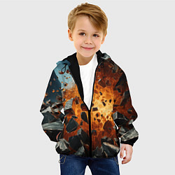 Куртка с капюшоном детская Большой взрыв камней, цвет: 3D-черный — фото 2
