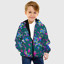 Куртка с капюшоном детская Абстрактные лепестки, цвет: 3D-черный — фото 2