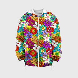 Куртка с капюшоном детская Floral multicolour, цвет: 3D-белый