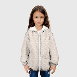 Куртка с капюшоном детская Бежевый геометричные линии, цвет: 3D-белый — фото 2