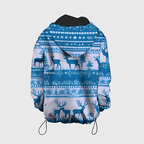 Детская куртка Синие олени / 3D-Черный – фото 2
