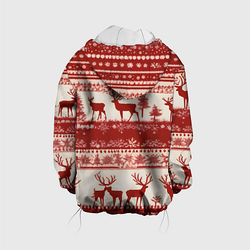 Детская куртка Красные олени / 3D-Белый – фото 2