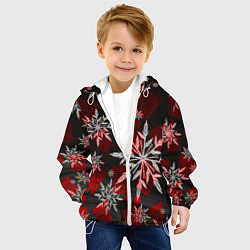 Куртка с капюшоном детская Рождественские снежинки, цвет: 3D-белый — фото 2