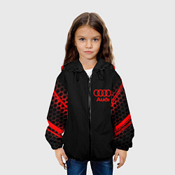 Куртка с капюшоном детская Audi sport geometry, цвет: 3D-черный — фото 2