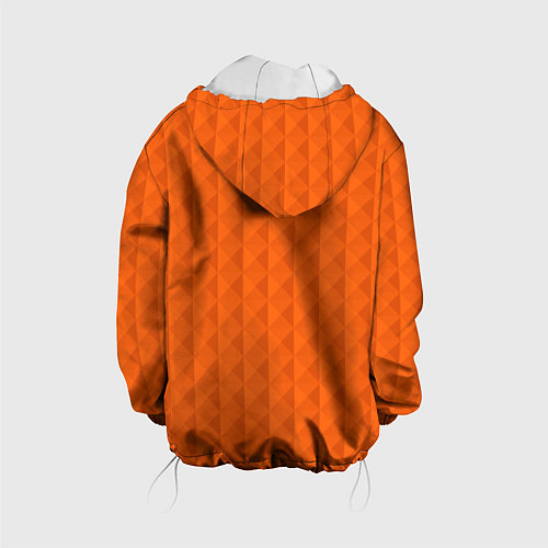 Детская куртка Объёмные пирамиды сочный апельсиновый / 3D-Белый – фото 2