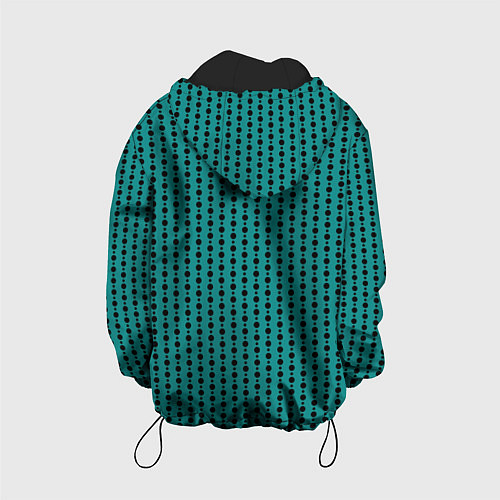 Детская куртка Паттерн кружочки на зелёном / 3D-Черный – фото 2