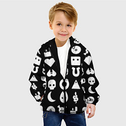 Куртка с капюшоном детская Любовь смерть и роботы паттерн, цвет: 3D-черный — фото 2