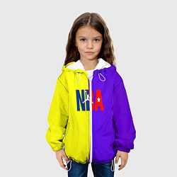 Куртка с капюшоном детская NBA sport полосы, цвет: 3D-белый — фото 2