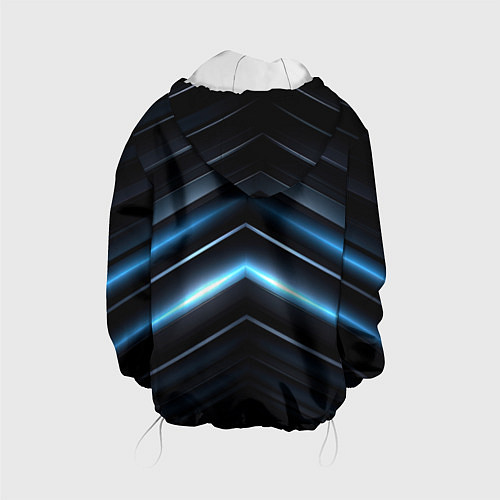 Детская куртка Синий неоновый яркий свет на черном абстрактном фо / 3D-Белый – фото 2
