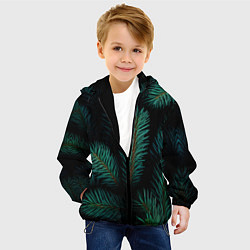 Куртка с капюшоном детская Хвоя - паттерн, цвет: 3D-черный — фото 2