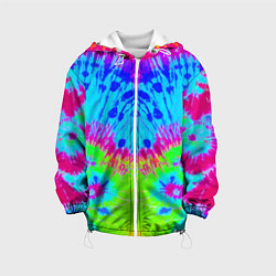 Куртка с капюшоном детская Tie-Dye abstraction, цвет: 3D-белый