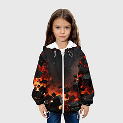 Куртка с капюшоном детская Взрыв плит и огонь, цвет: 3D-белый — фото 2