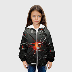 Куртка с капюшоном детская Взрыв и черные камни, цвет: 3D-белый — фото 2