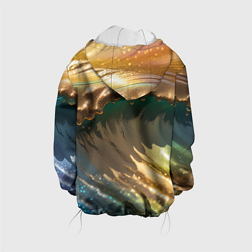 Детская куртка Перламутровые блестящие волны радужных цветов / 3D-Белый – фото 2