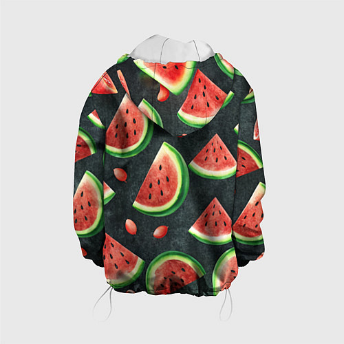 Детская куртка Паттерн красные дольки арбуза / 3D-Белый – фото 2