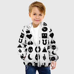 Куртка с капюшоном детская Love death robots pattern white, цвет: 3D-белый — фото 2