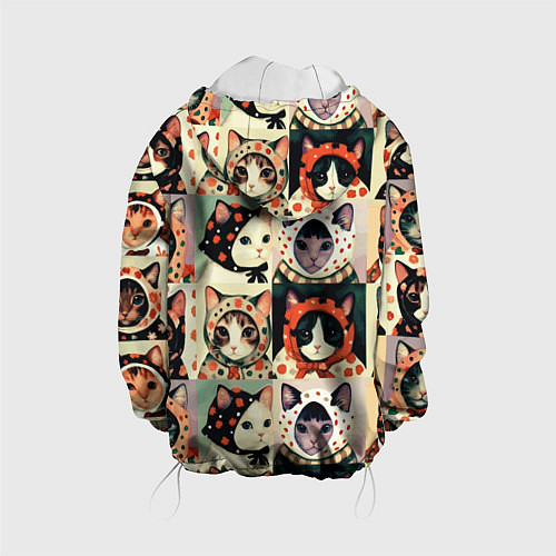 Детская куртка Кот Алёнка - поп арт / 3D-Белый – фото 2